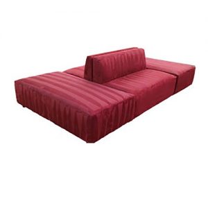 Red Armless Island Bench