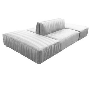 White Armless Island Bench