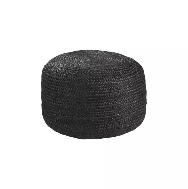 Black Woven Pouf