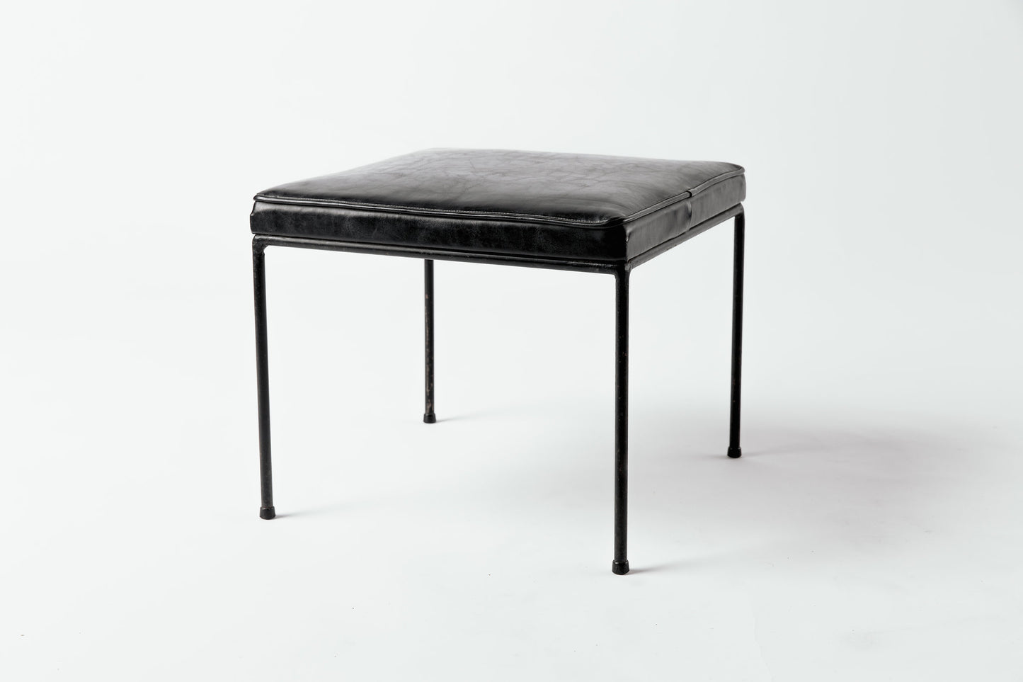 Black Leather Side Table