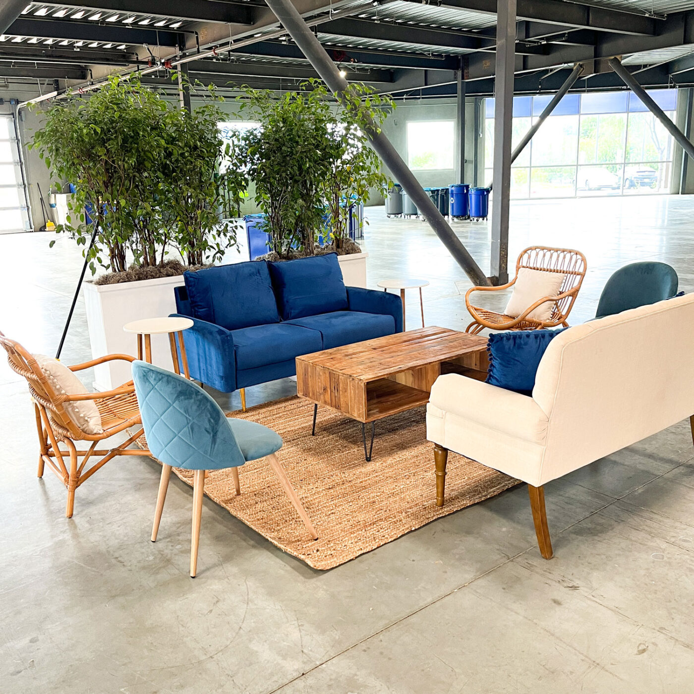 Blue Velvet Love Seat