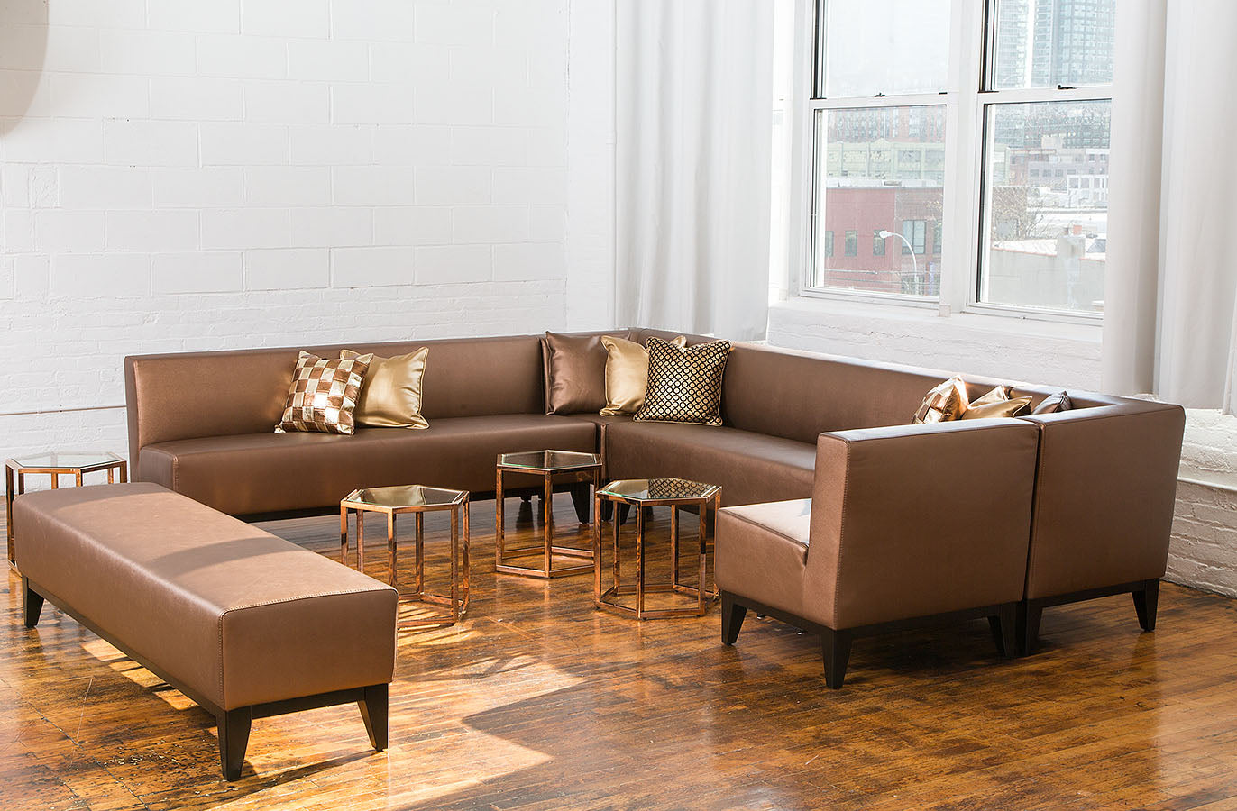 Club Corner Sofa Bronze