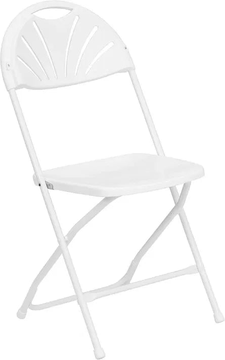 Fan Back Folding Chair (White)