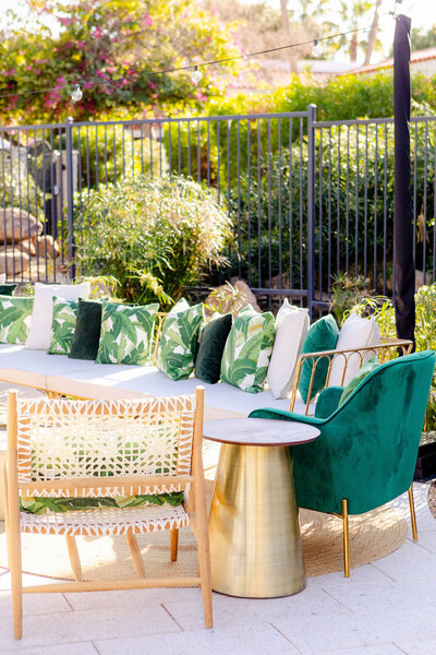 Coned Brass & Wood Side Tables