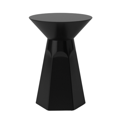 Faceted Black Side Table