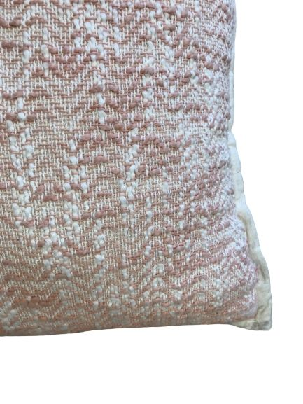 Pink & White Woven Pillow