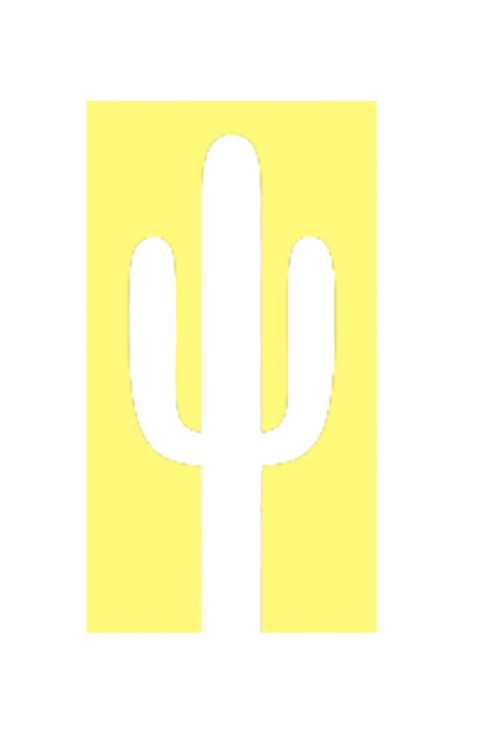Yellow 4'x8' Neon Acrylic Cactus Wall