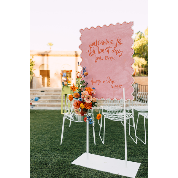 White Signage Stand