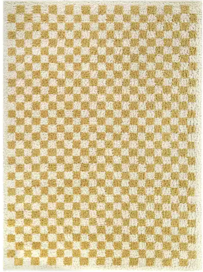 Checkered Mustard Shag #202