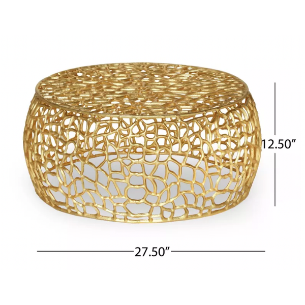 Gold Woven Coffee Table