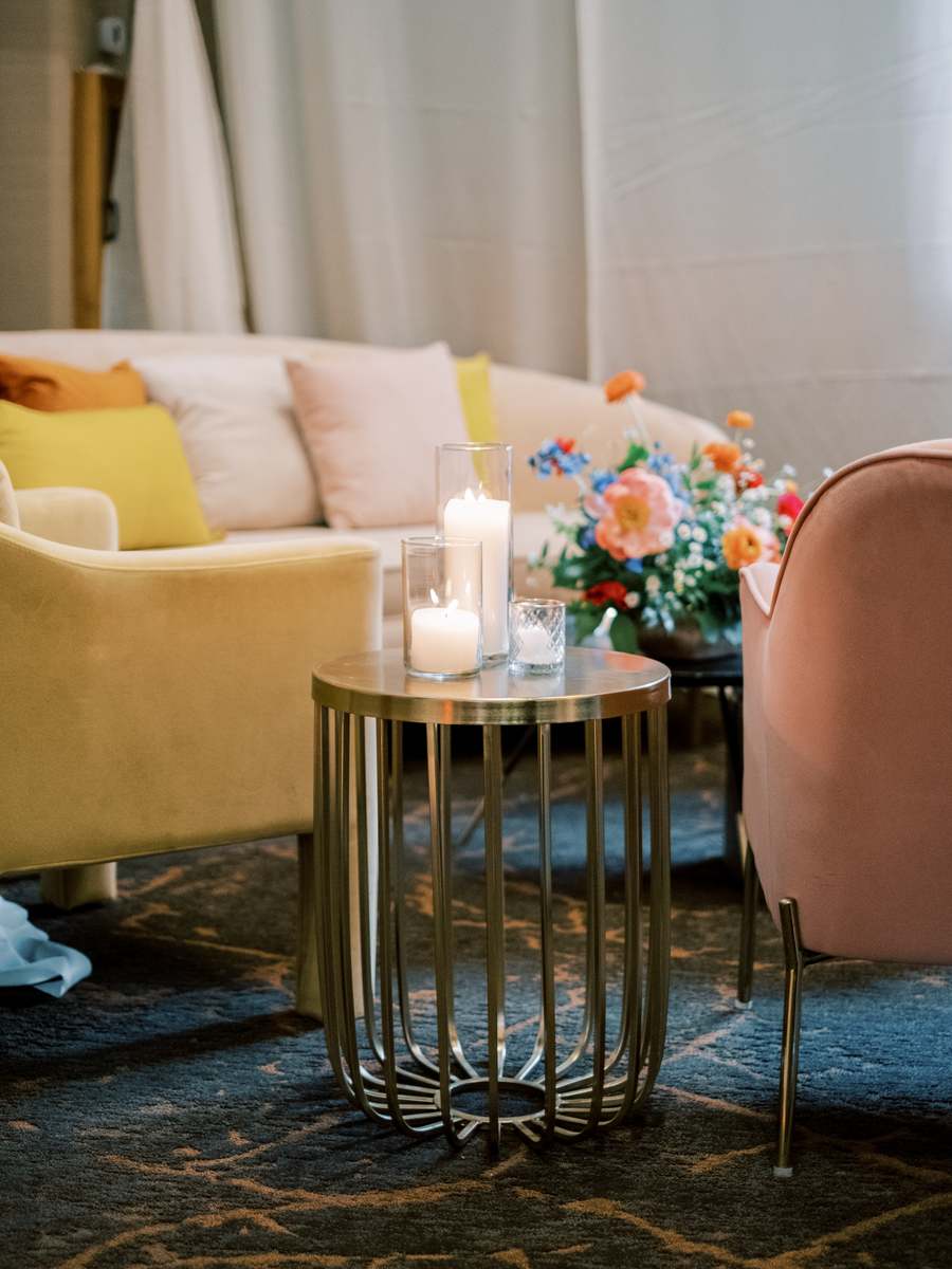Deco Wired Gold Side Tables