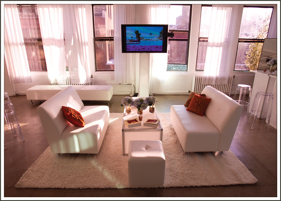 South Beach Armless Sofa White