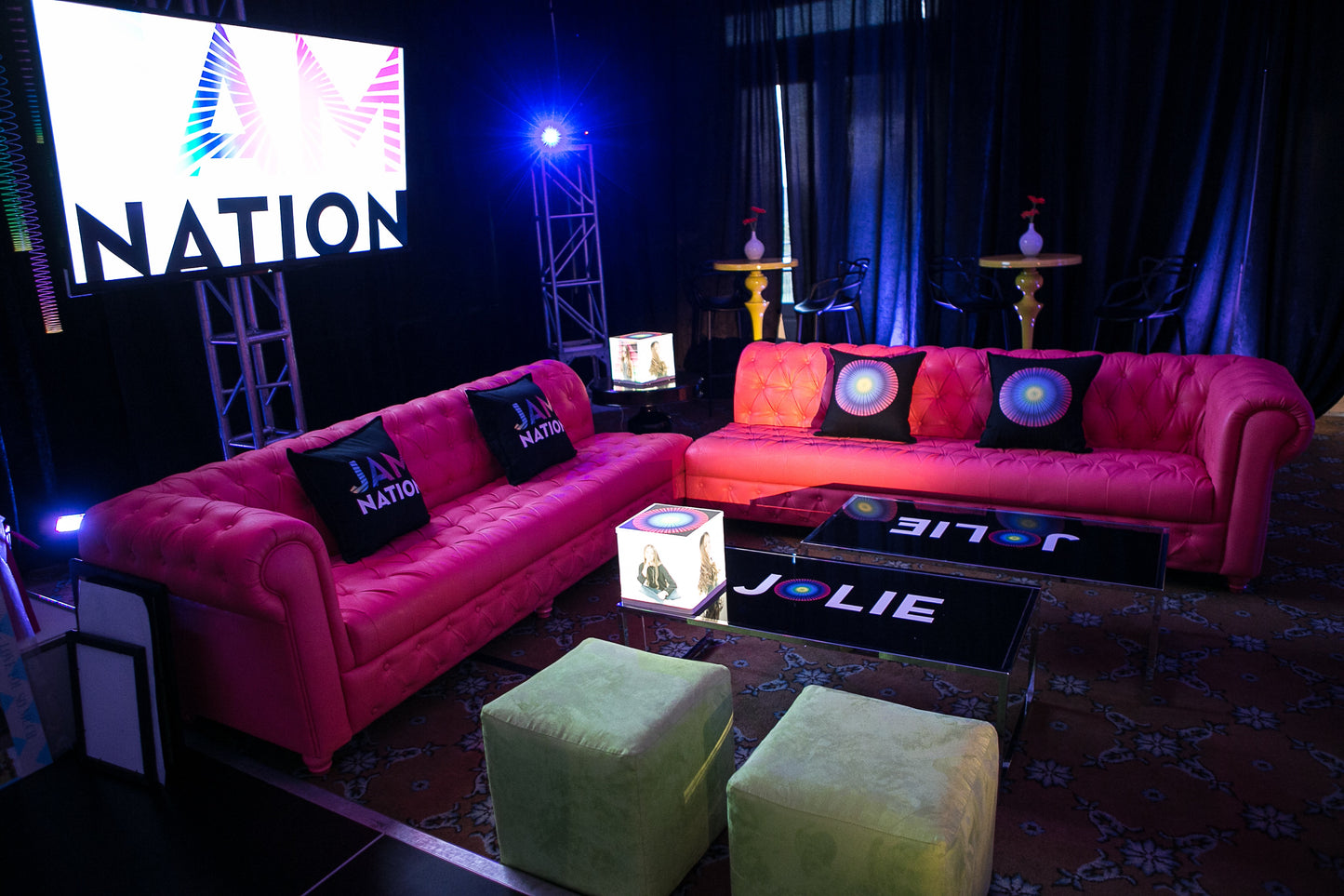 Cube Ottoman Lime Green