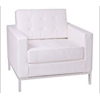 White Leather Knoll Chair