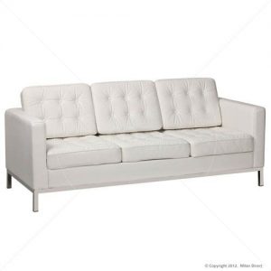 White Leather Knoll Sofa
