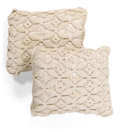 Beige Macrame Pillows