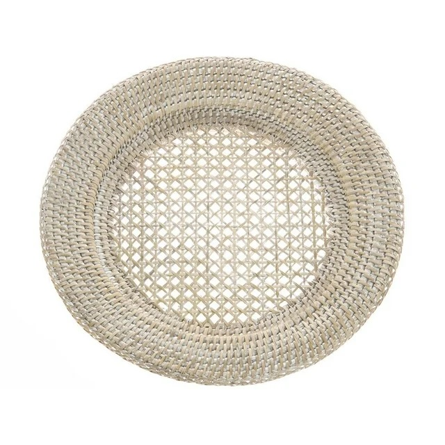Whitewashed Rattan Charger