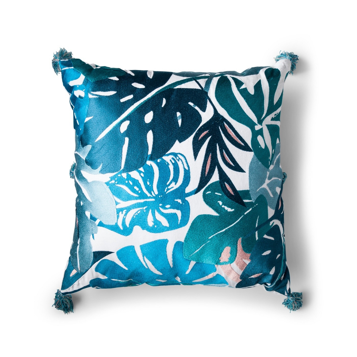 Blue Monstera Pillow