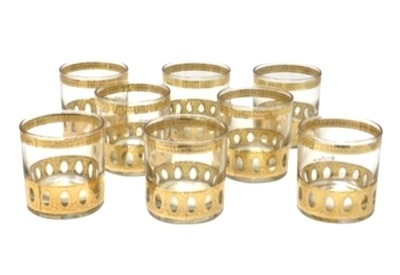 Gold Vintage Short Bar Glasses