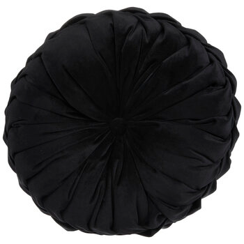 Black Round Pintuck Pillows