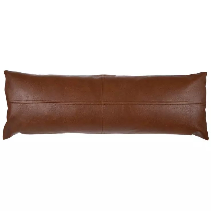 Dark Brown Leather Lumbar Pillows