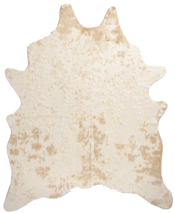 White and Gold Cowhide Fur Rug