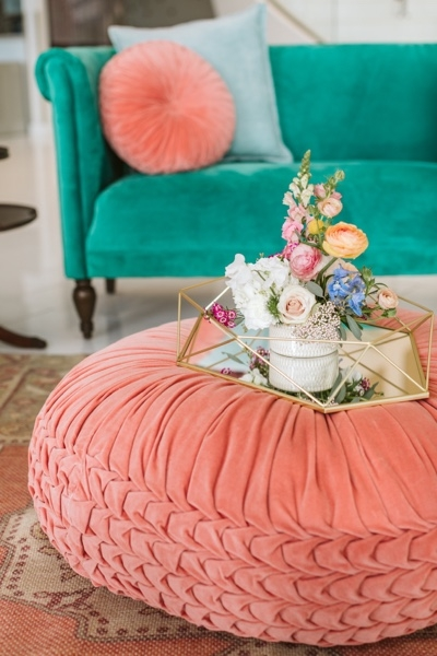 Coral Ottoman Pouf