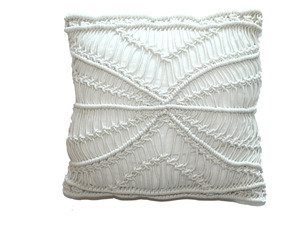 White Macrame Pillows