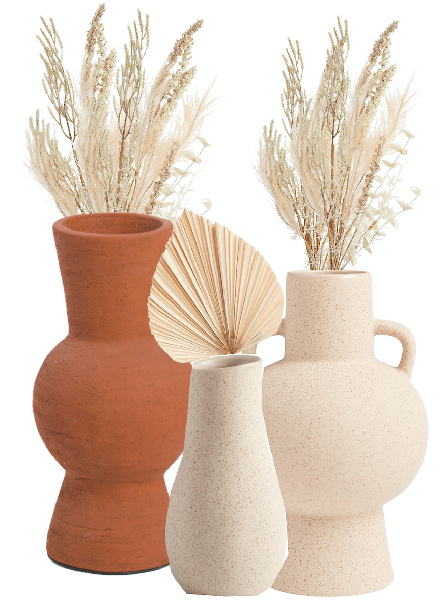 Terracotta Trio Table Vase Decor