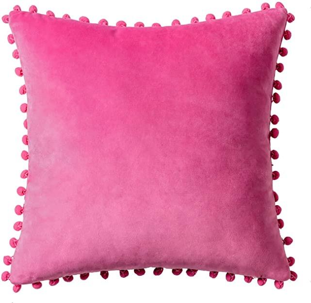 Bright Pink Pom Pom Pillows