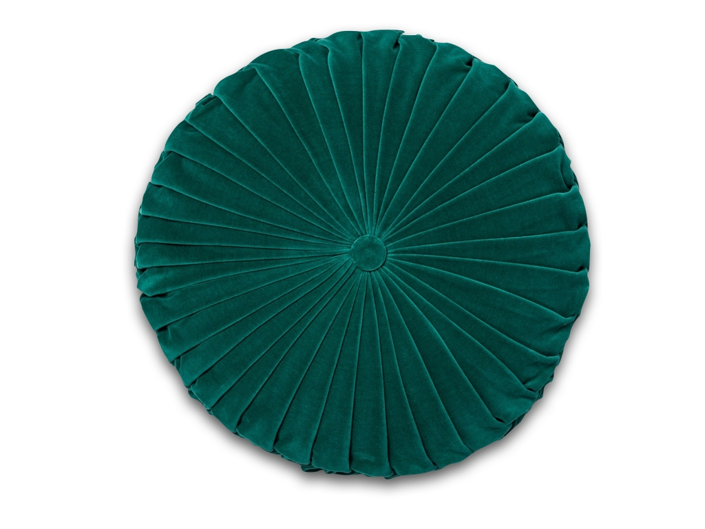 Emerald Green Velvet Round Pillow