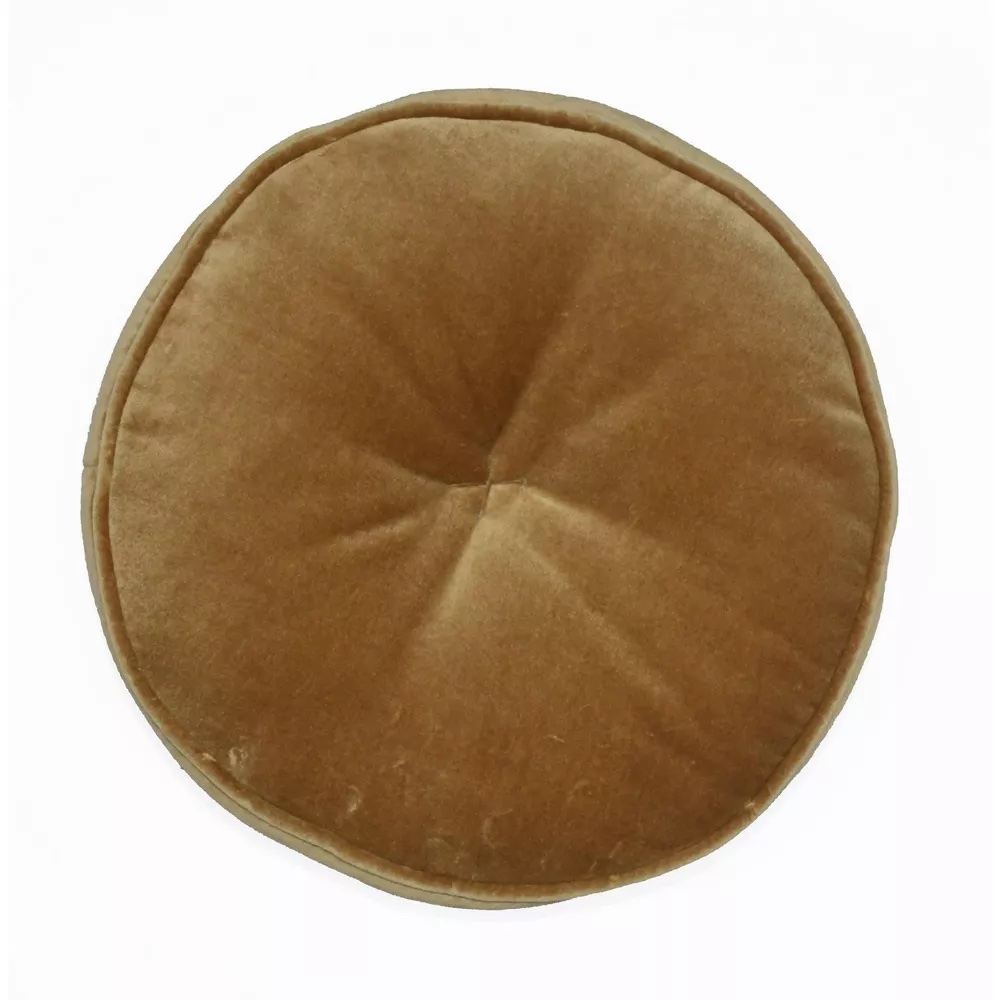 Tan Velvet Round Pillows
