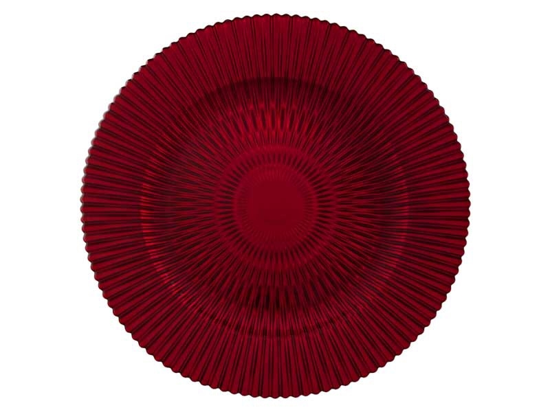 Ruby Red Glass Charger Plates