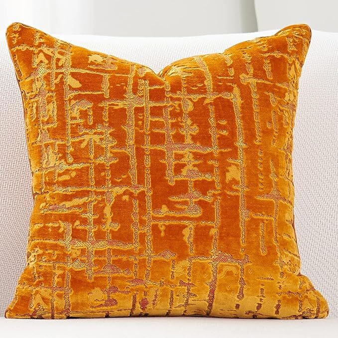 Orange Geometrical Plaid Pillows