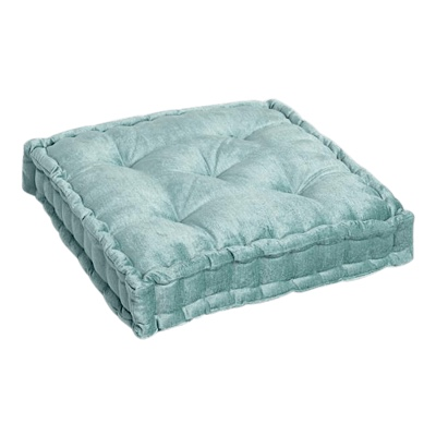 Blue (Jadeite) Velvet Tufted Floor Pillow