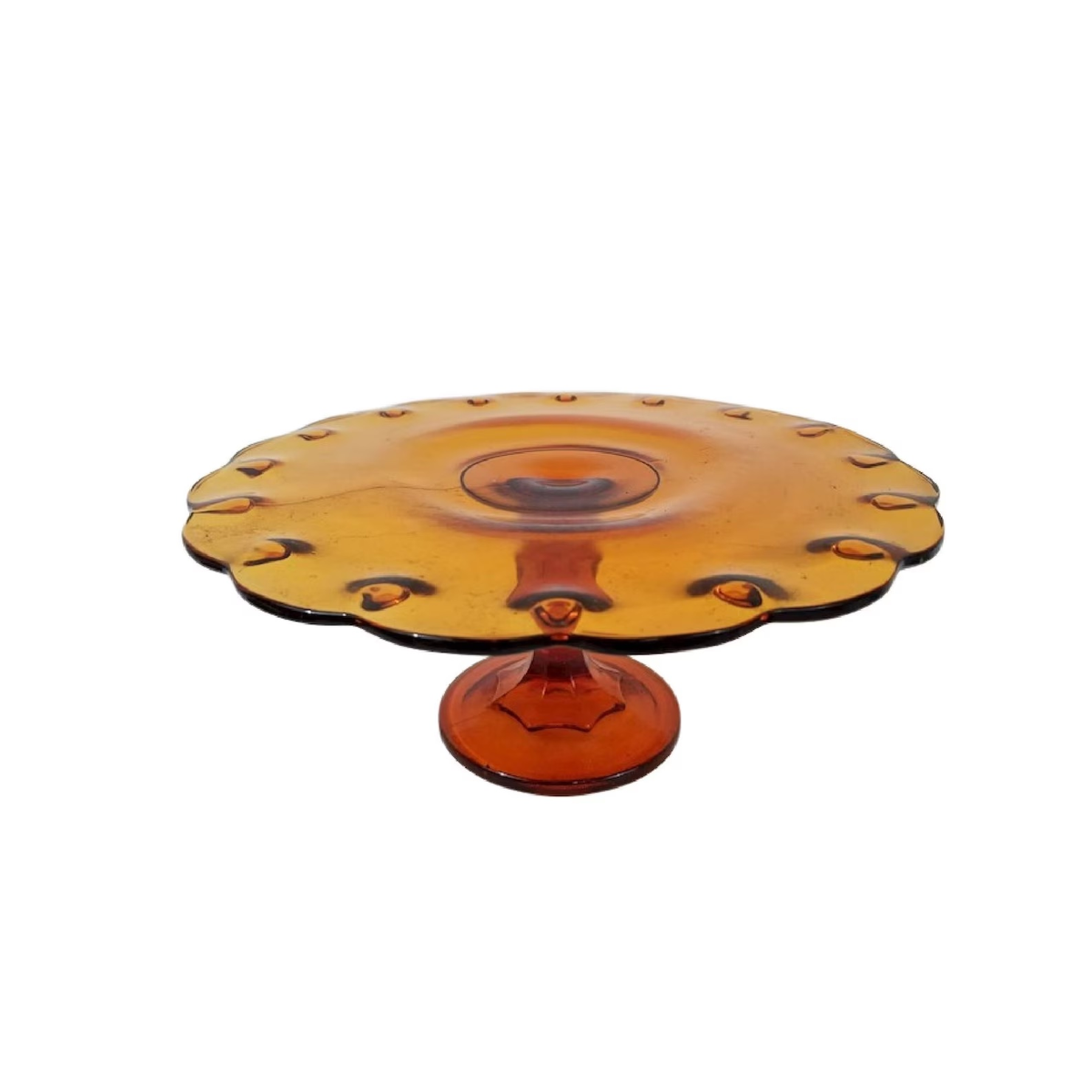 Amber Glass Cake Stand