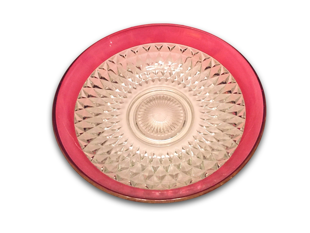 Ruby Vintage Glass Serving Platter