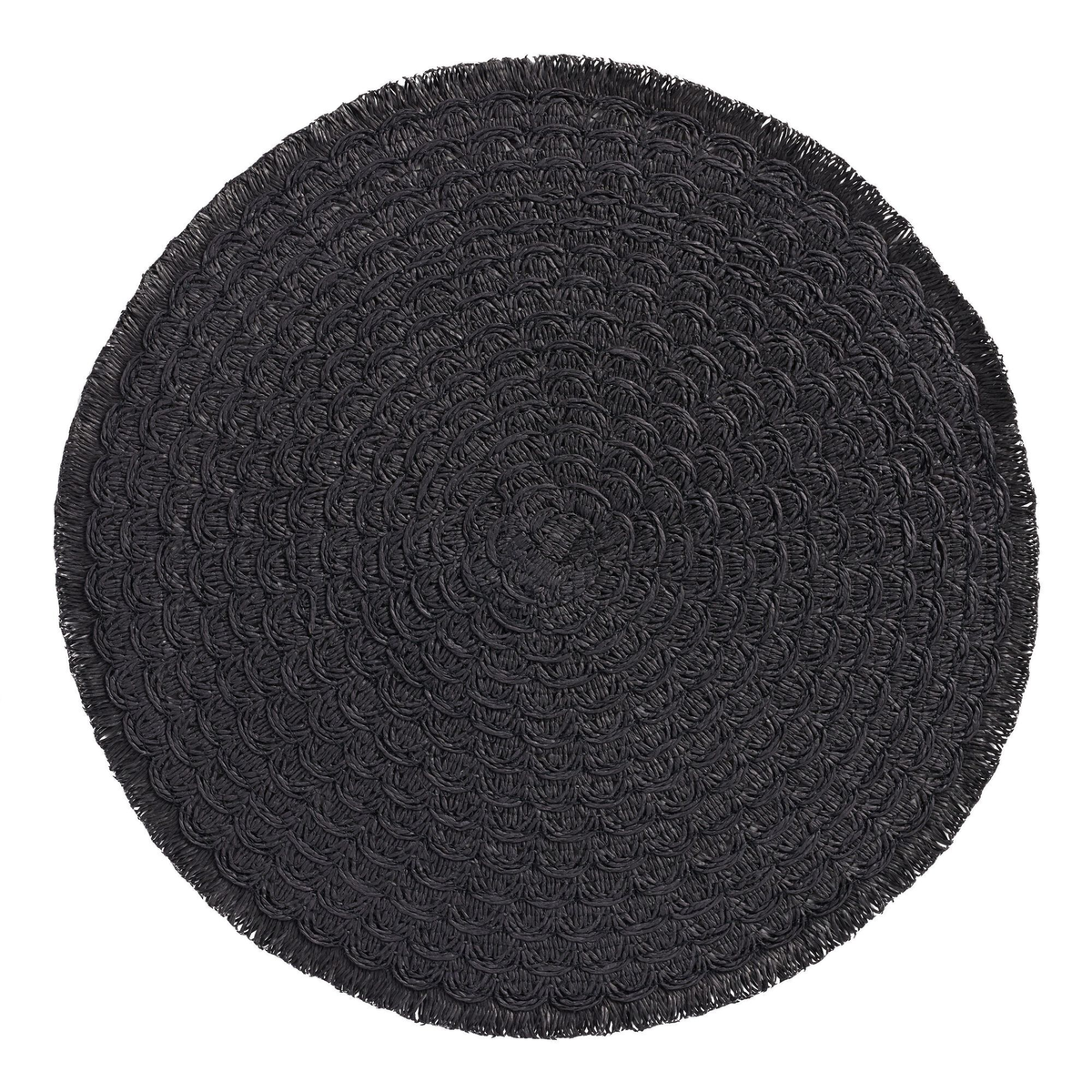 Black Braided Round Placemat Charger