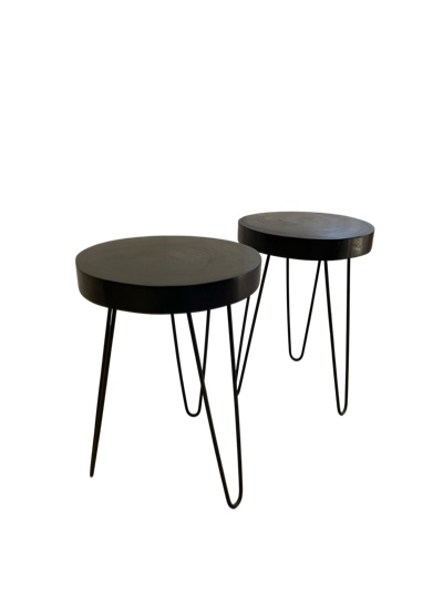 Black Teak End Tables