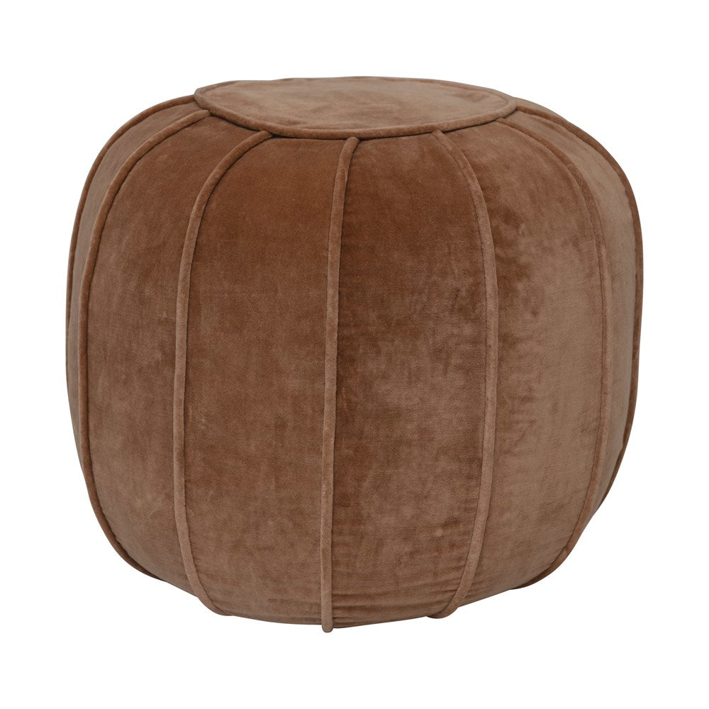 Velvet Pouf in Sand