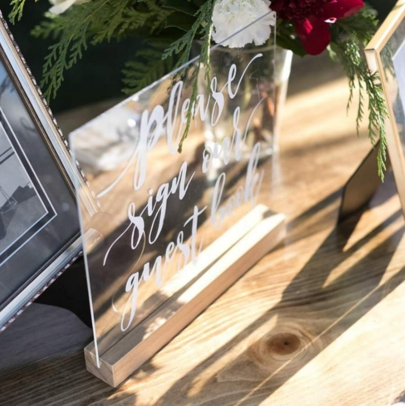 "Please sign our guestbook" Acrylic Sign