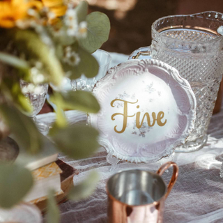 Vintage Floral Plate: Table Number