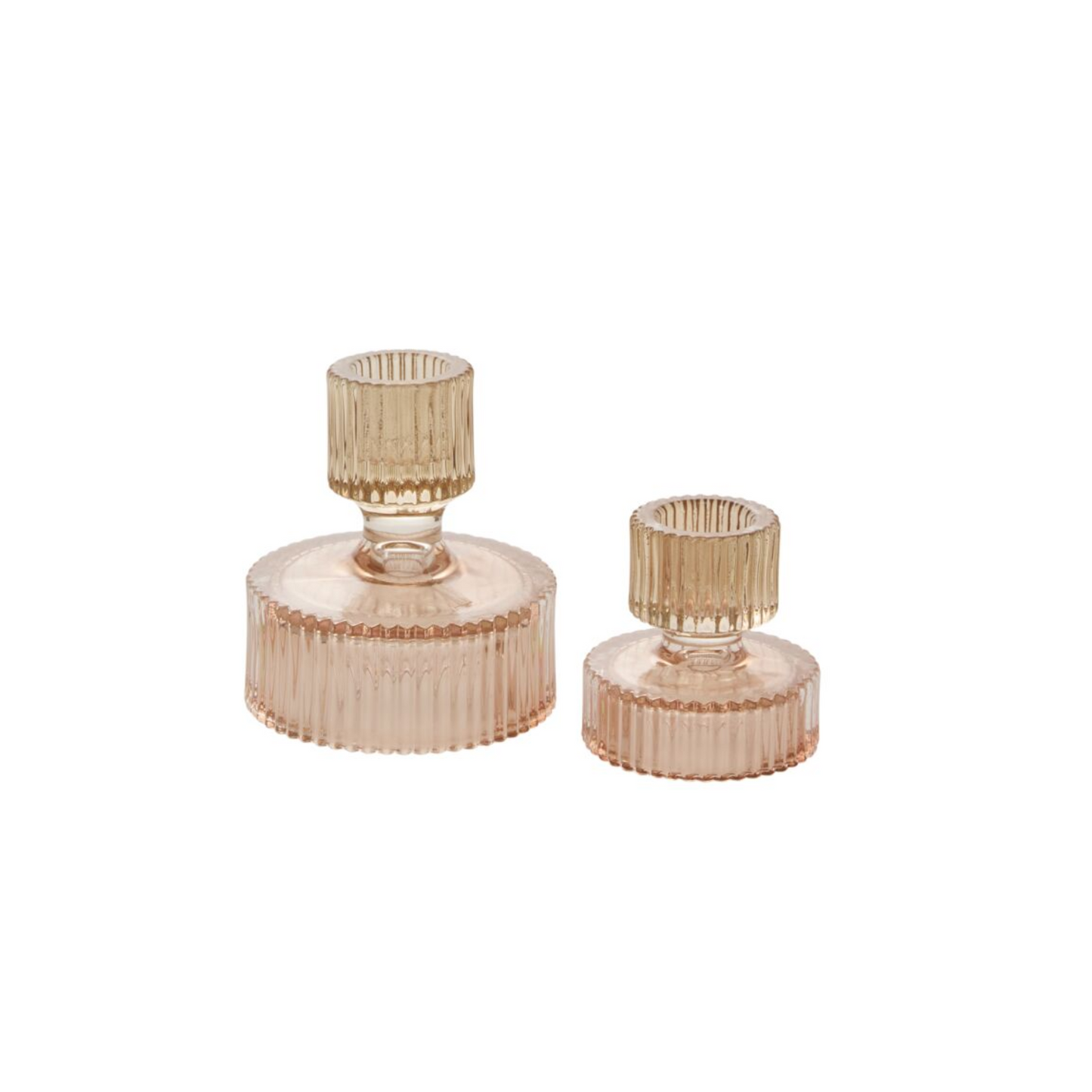 Ribbed Blush Candlestick