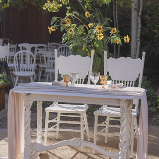 White Console Table with turned legs