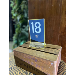 Clear with Gold Table Numbers