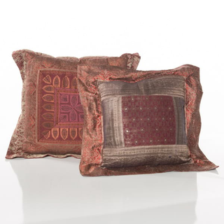 Embroidered Silk Pillow