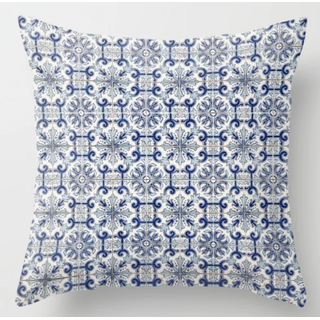 Blue Tile Pillow