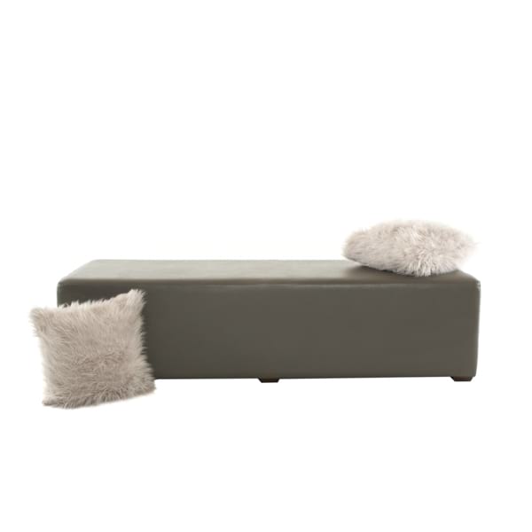Grey Leather Bench
