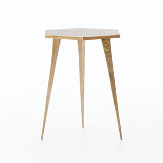 Brass Hex Side Table