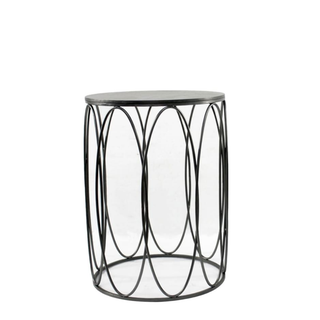 Black Oval Side Table